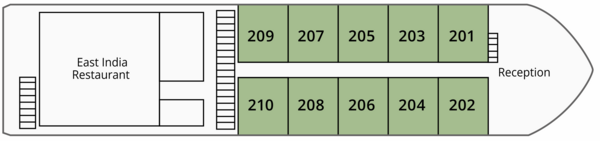 Uniworld Ganges Voyager II - Deck 1, Main Deck.png